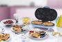 Bestron dubbel Wafelijzer voor klassieke hartwafels Wafelmaker met antiaanbaklaag & indicatielampje 1000 watt blauw - Thumbnail 3