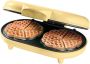 Bestron dubbel Wafelijzer voor klassieke hartwafels Wafelmaker met antiaanbaklaag & indicatielampje 1000 watt Geel - Thumbnail 2