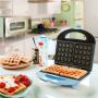 Bestron Wafelijzer voor 2 Brusselse wafels Wafelmaker met antianbaklaag & indicatielampje Sweet Dreams Collection 700W Blauw - Thumbnail 4