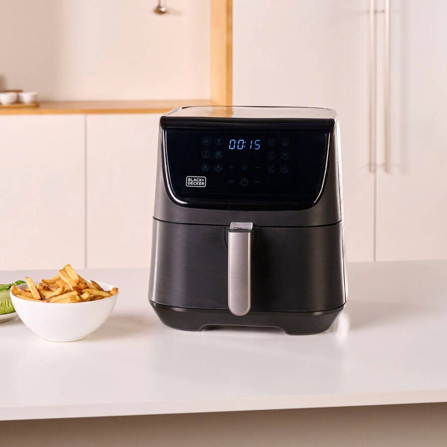 BLACK E DECKER Black & Decker BXAF5500E Enkel 5 l Vrijstaand 1800 W Heteluchtfriteuse Zwart