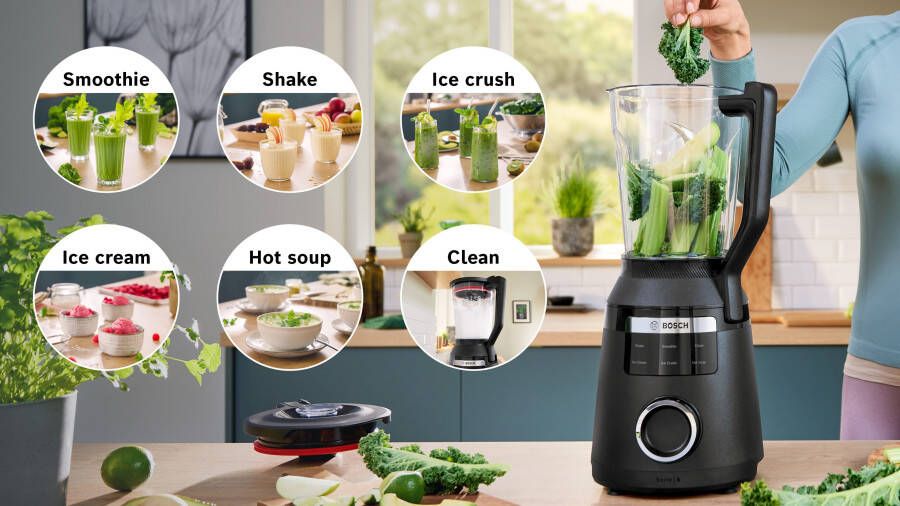 BOSCH Blender VitaPower serie 6 MMBD665B1 45.000 tpm 2L mengcontainer zwart