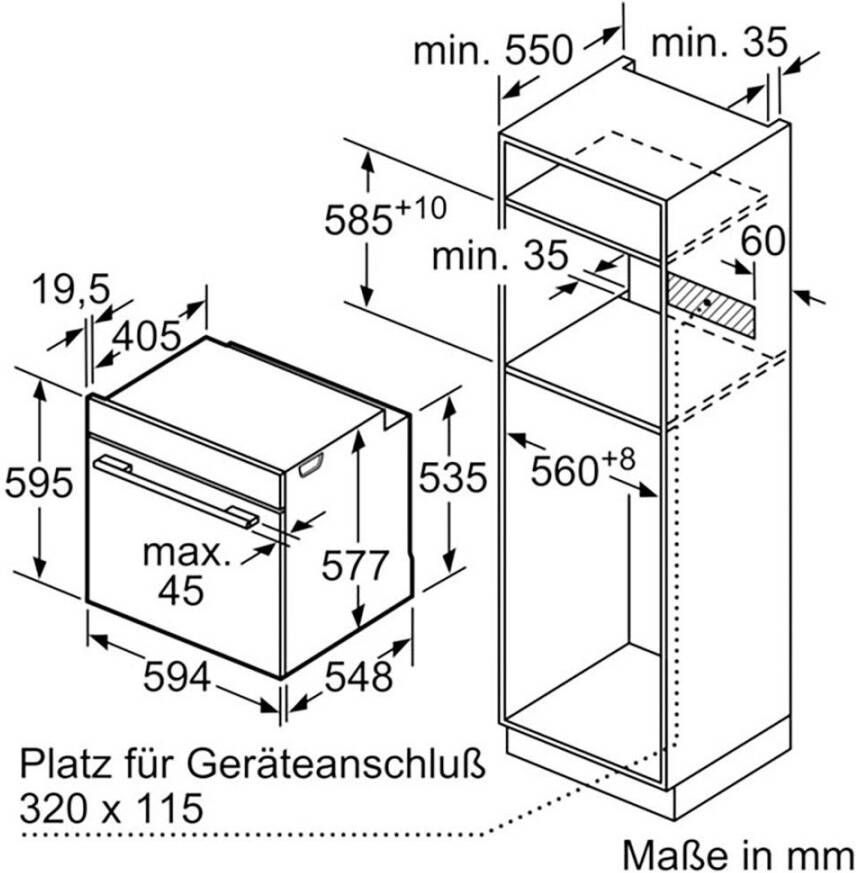 BOSCH Inbouwoven HBG7341B1 AirFry-functie