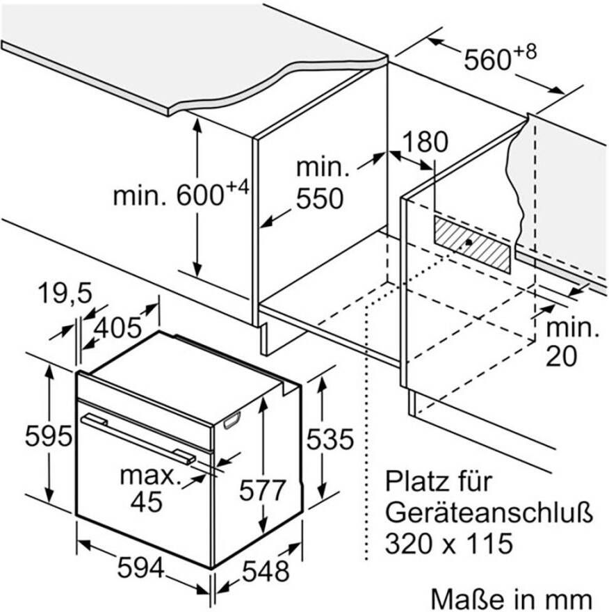 BOSCH Inbouwoven HBG7341B1 AirFry-functie