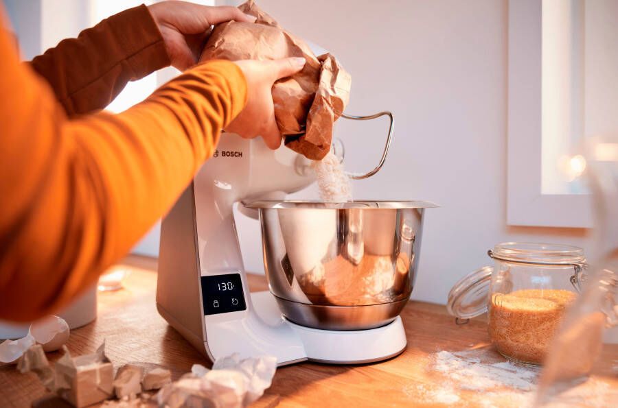 BOSCH Keukenmachine MUM5XW40 MUM5 Weegschaal patisserieset snijder 4 schijven vleesmolen citruspers