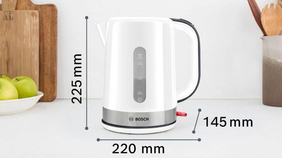 Bosch TWK6A511 1 7 l 2200 W Grijs Wit Kunststof Roestvrijstaal Waterniveau-indicator Oververhittingsbeveiliging - Foto 9