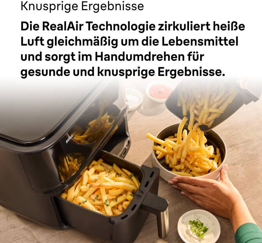 Braun Airfryer TwinCook 3 TD 3030I BK 8 0 l (4 0 + 4 0) 8 Kochprogramme