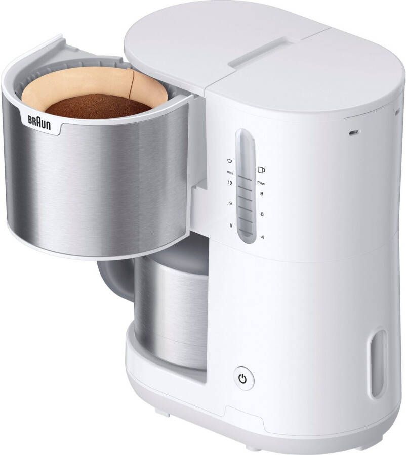 Braun Filterkoffieapparaat PurShine KF1505 BK 1 2 l 1000w automatische uitschakeling uitneembare filtermand roestvrij staal