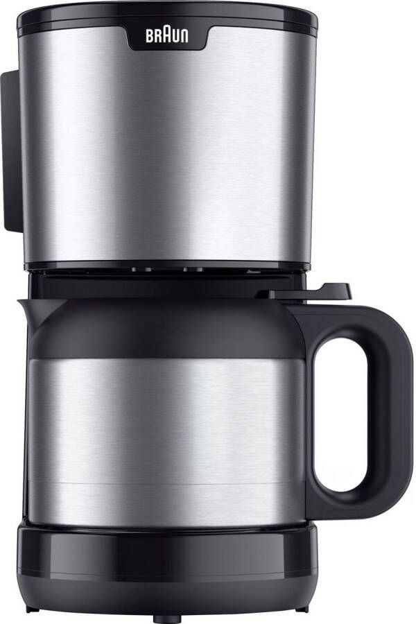 Braun Filterkoffieapparaat PurShine KF1505 BK 1 2 l 1000w automatische uitschakeling uitneembare filtermand roestvrij staal
