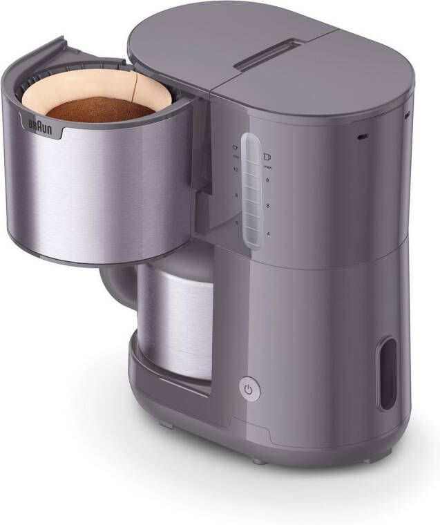 Braun Filterkoffieapparaat PurShine KF1505 BK 1 2 l 1000w automatische uitschakeling uitneembare filtermand roestvrij staal