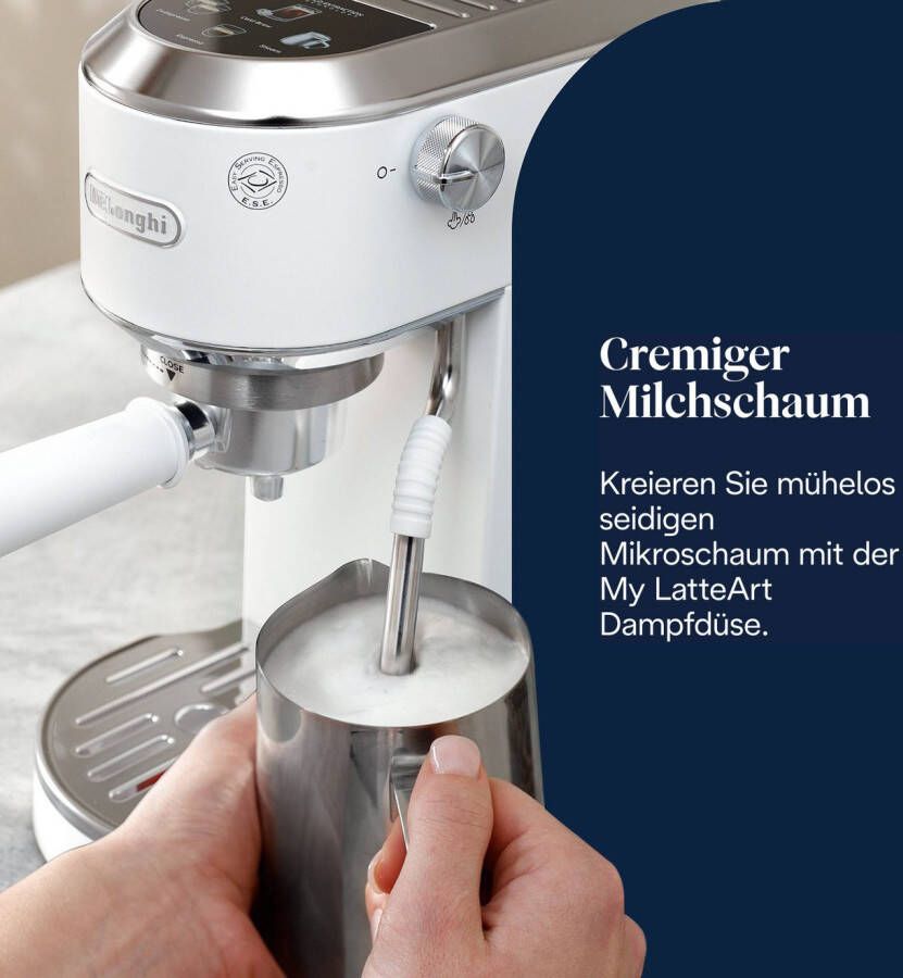 De'Longhi Espressomachine DEDICA DUO EC890.M Cold Brew in minder dan 5 minuten 15 cm breed 1 liter incl. melkopschuimneus