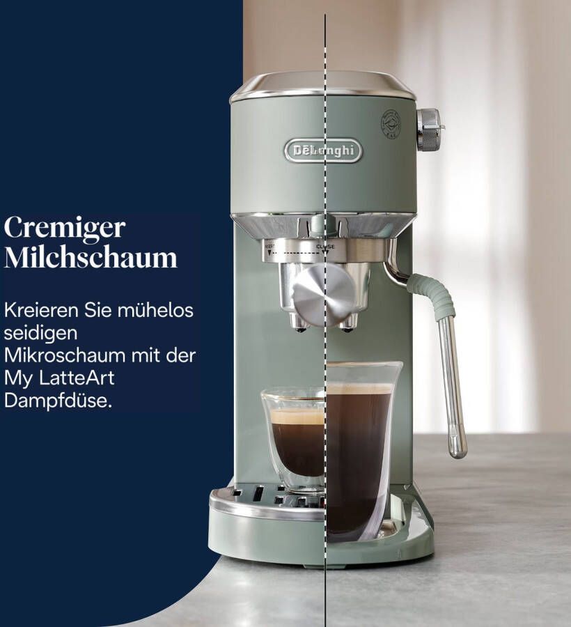 De'Longhi Espressomachine DEDICA DUO EC890.M Cold Brew in minder dan 5 minuten 15 cm breed 1 liter incl. melkopschuimneus