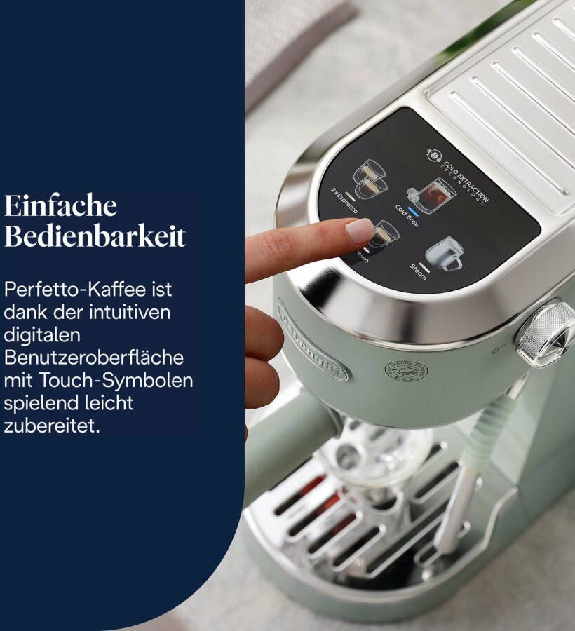 De'Longhi Espressomachine DEDICA DUO EC890.M Cold Brew in minder dan 5 minuten 15 cm breed 1 liter incl. melkopschuimneus