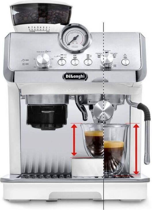 De'Longhi Espressomachine LA SPECIALISTA EC9155.W 8 maalgraden 3 temperaturen melkopschuimer & tamping hulp