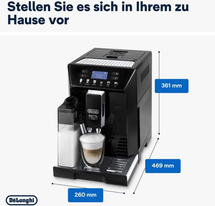 De'Longhi Volautomatisch koffiezetapparaat ECAM 46.860.B Eletta Evo zwart inclusief onderhoudsset ter waarde van € 31 99 vap - Foto 3
