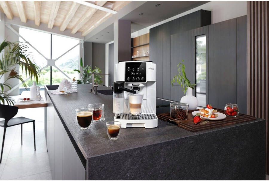 De'Longhi Volautomatisch koffiezetapparaat Magnifica Start ECAM 220.61.W wit 250g-bonenreservoir + reservoir voor filterkoffie autom. reiniging