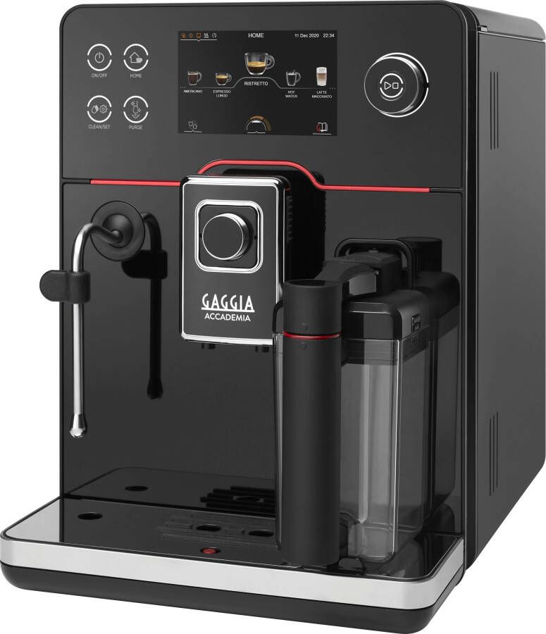 Gaggia Volautomatisch koffiezetapparaat Accademia hoogwaardige zwart glazen front
