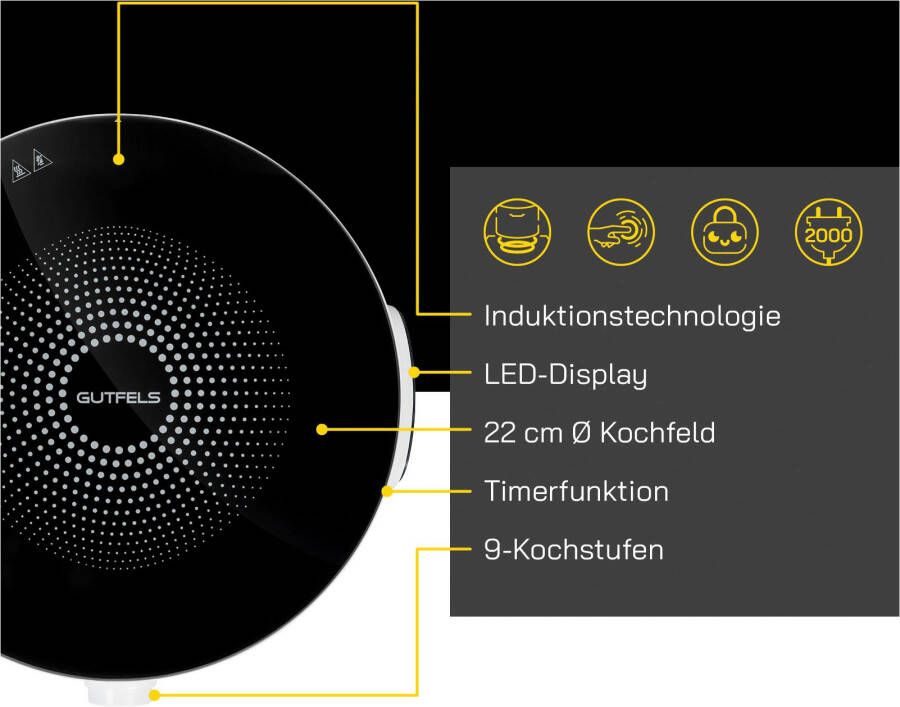 Gutfels Enkele inductiekookplaat INDUK 2020