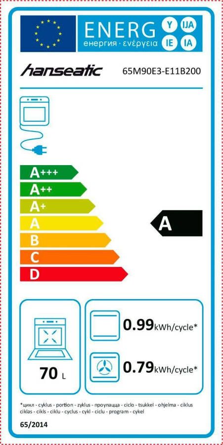 Hanseatic Inbouw ovenset 65M90E3-E11B200 en MC-IF7021B2