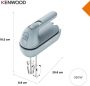 Kenwood Quickmix GO handmixer HMP40.000GY Grijs Alles in één opbergsysteem Geïntegreerde maatlepel 350W 5 snelheden en slow start 30% gerecycled plastic [onderdeel GO collectie] - Thumbnail 11