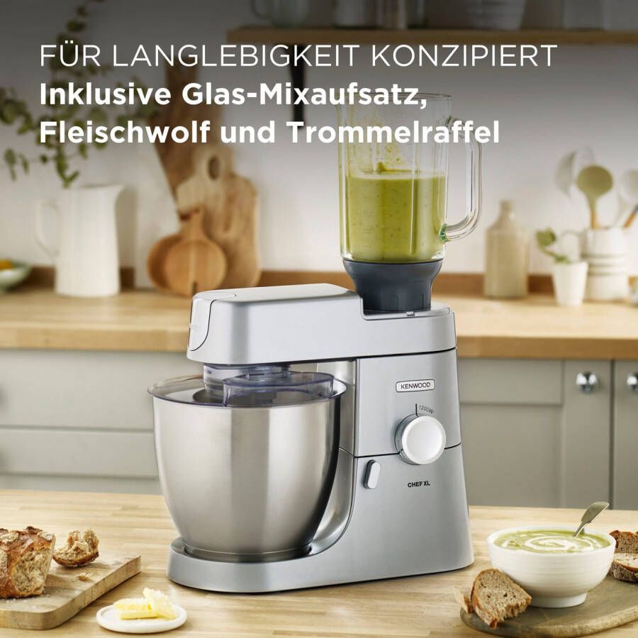 Kenwood Keukenmachine Chef XL KVL4220S 6 7 l kom incl. mixopzetstuk vleesmolen en trommelrasp