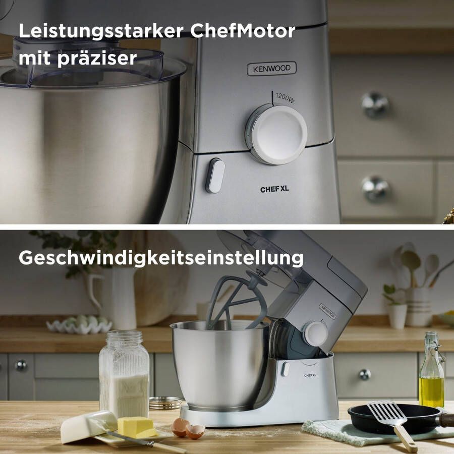 Kenwood Keukenmachine Chef XL KVL4220S 6 7 l kom incl. mixopzetstuk vleesmolen en trommelrasp