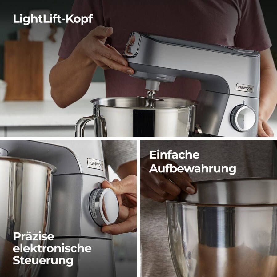 Kenwood Keukenmachine Titanium Chef Baker KVC85.594SI incl. uitgebreide accessoires met geïntegreerde easyweigh weegschaal