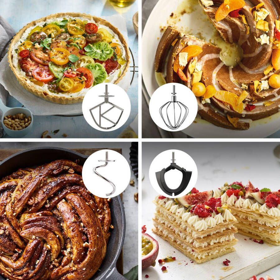 Kenwood Keukenmachine Titanium Chef Baker KVC85.594SI incl. uitgebreide accessoires met geïntegreerde easyweigh weegschaal