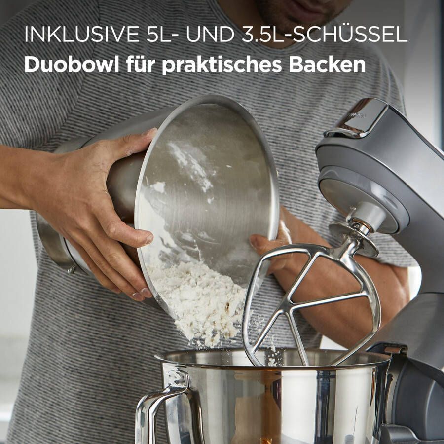 Kenwood Keukenmachine Titanium Chef Baker KVC85.594SI incl. uitgebreide accessoires met geïntegreerde easyweigh weegschaal
