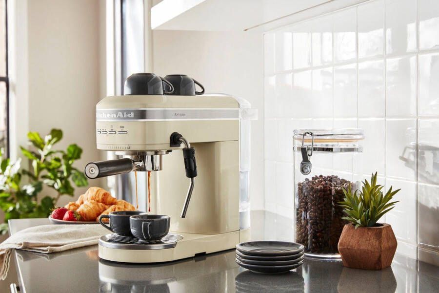 KitchenAid Espressomachine Artisan koffiemachine met slimme sensortechnologie stoompijpje en accessoires Crème kleur - Foto 9