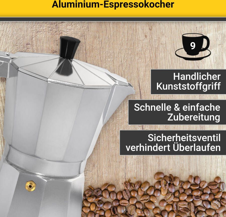 Krüger Espressomachine Italiano traditioneel italiaans van aluminium met silicone-afsluitring - Foto 6