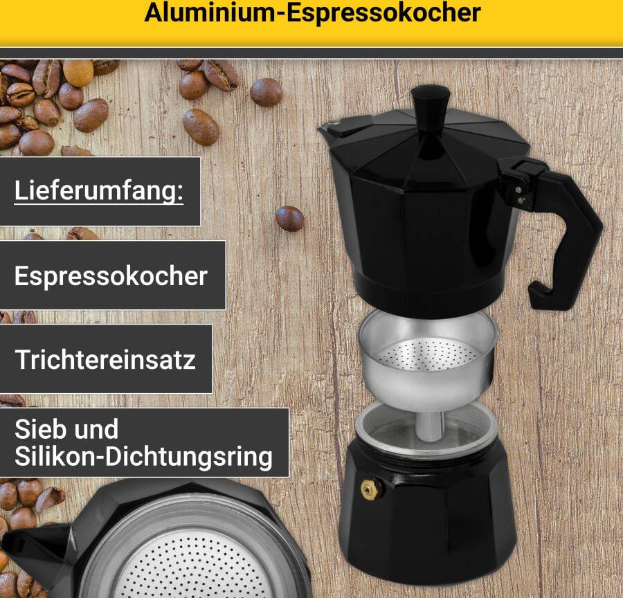 Krüger Espressomachine Italiano traditioneel italiaans van aluminium met silicone-afsluitring - Foto 2
