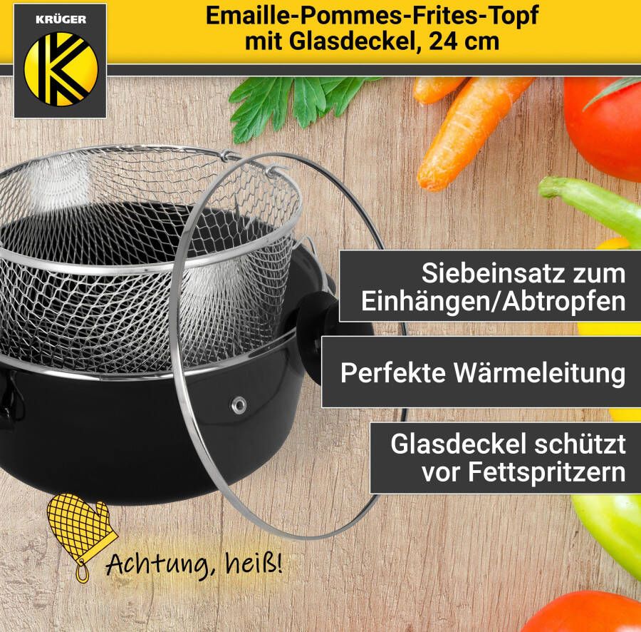 Krüger Frituurpan met deksel ø 24 cm inductie - Foto 3