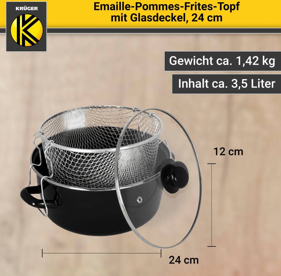 Krüger Frituurpan met deksel ø 24 cm inductie - Foto 5