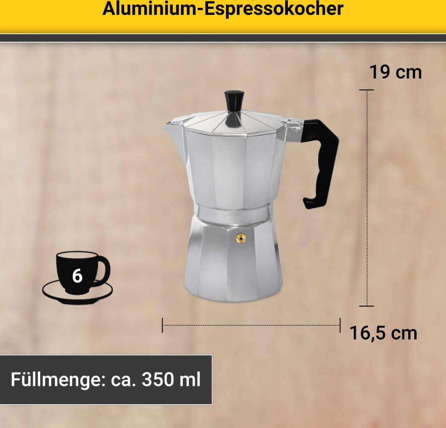 Krüger Espressomachine Italiano traditioneel italiaans van aluminium met silicone-afsluitring - Foto 5