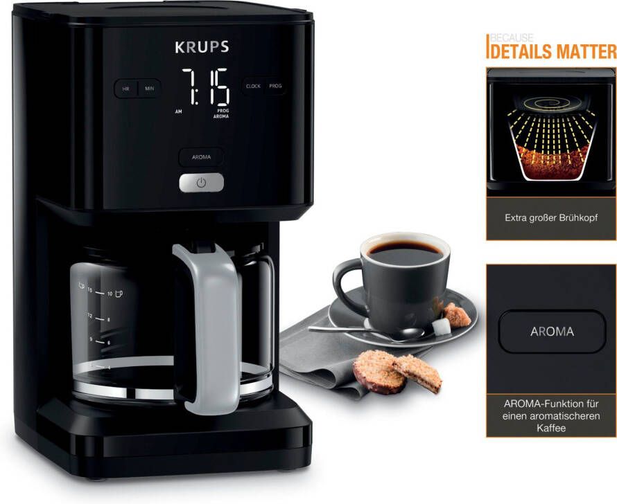 Krups Filterkoffieapparaat KM6008 Smart'n Light 1 25 l 24 uurstimer schakelt automatisch uit na 30 minuten