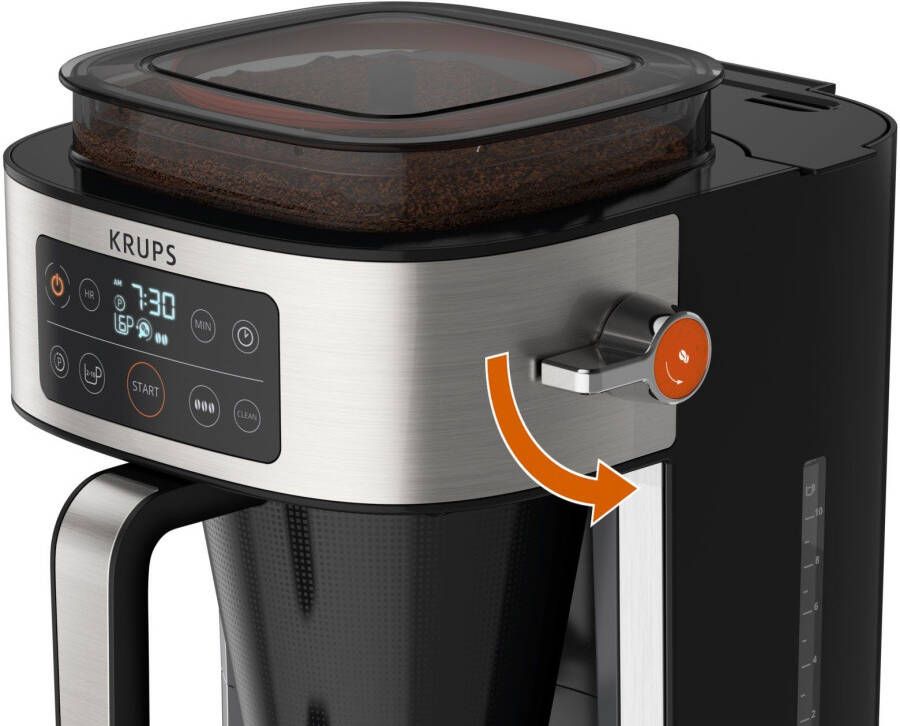 Krups Filterkoffieapparaat KM760D Aroma Partner 1 25 l geïntegreerde koffievoorraaddoos voor maximaal 400 g verse koffie - Foto 3