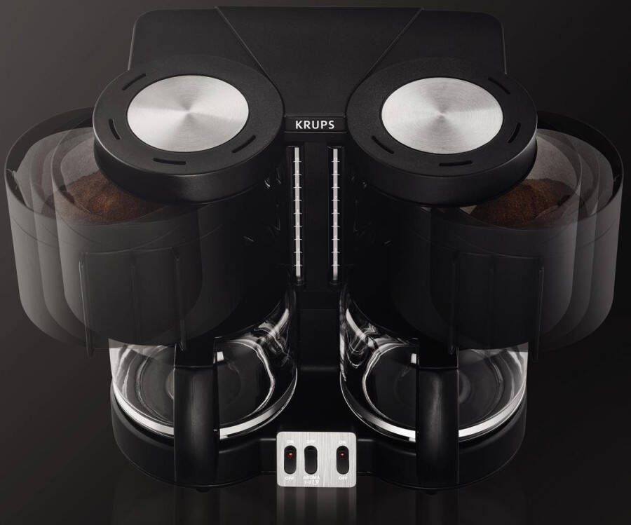 Krups Filterkoffieapparaat KM8508 Duothek Plus 1 l 1l koffiepot papieren filter 1x4 combi-automaat voor koffie en thee