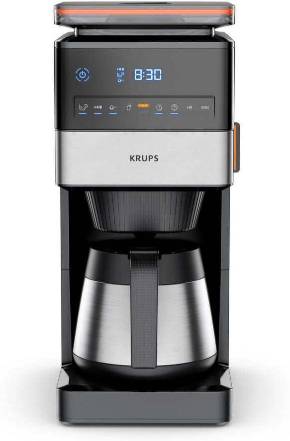 Krups Filterkoffieapparaat KT8428 Grind Aroma XL 1 25 l Kegelmolen digitaal bedieningspaneel 1 25 l 4 uur warm dankzij isoleerkan