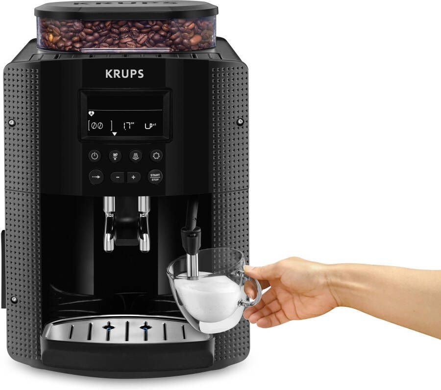 Krups Volautomatisch koffiezetapparaat EA8150 Arabica display lcd-display geheugenmodus stoomtuit voor cappuccino