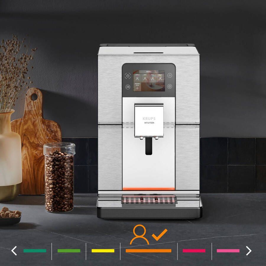 Krups Volautomatisch koffiezetapparaat EA877D Intuition Experience+ 21 warme en koude dranken geluidsarm kleuren-touchscreen