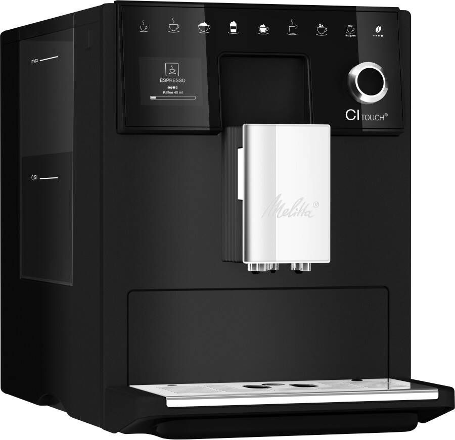 Melitta Volautomatisch koffiezetapparaat CI Touch F630-112 frosted black 2-kamer bonenreservoir one touch bediening