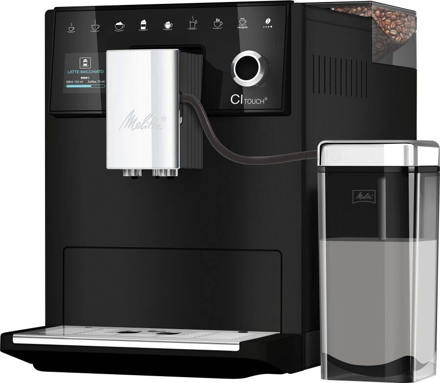 Melitta Volautomatisch koffiezetapparaat CI Touch F630-112 frosted black 2-kamer bonenreservoir one touch bediening