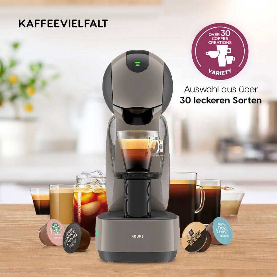 Nescafé Dolce Gusto Koffiecapsulemachine Krups KP270A Infinissima Touch Automatic in Taupe Hogedruksysteem tot 15 bar touchscreen energiespaarstand naar 1 min.