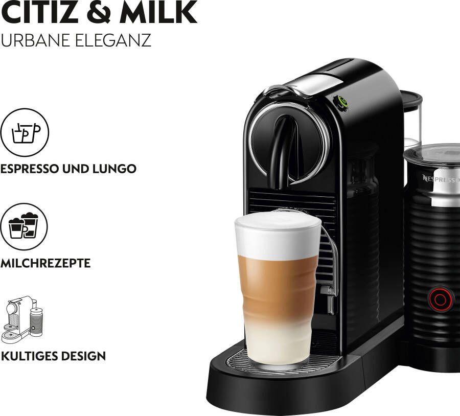 Nespresso Koffiecapsulemachine CITIZ EN 267.BAE van DeLonghi zwart incl. aeroccino melkopschuimer welkomstpakket met 7 capsules - Foto 4