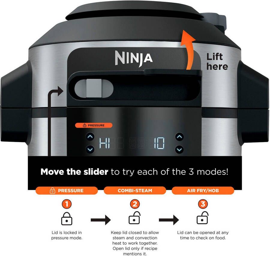 Ninja Foodi OL550EU Multicooker 11 Kookfuncties 6 Liter Inclusief Airfryer Stomen Grillen Pressure - Foto 3