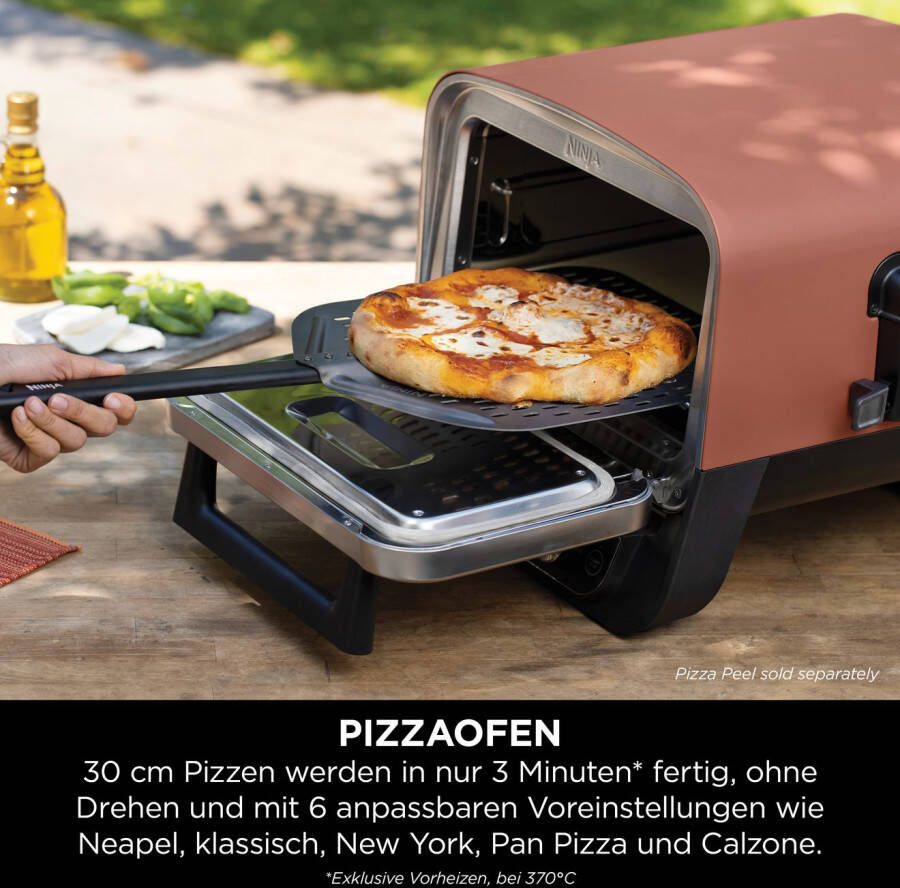 NINJA Multifunctionele oven OO101EU Elektrische Outdoor pizzaoven en roker 8-in-1: Pizza Bakken Max Roast grillen bakken roosteren roken drogen & warmhouden