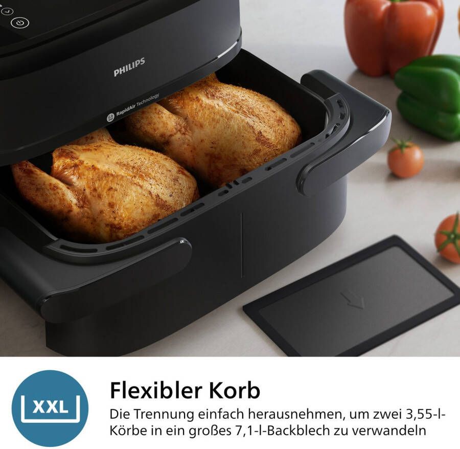 Philips Airfryer 1000 Flexible Basket NA150 00 twee manden met 7.1L