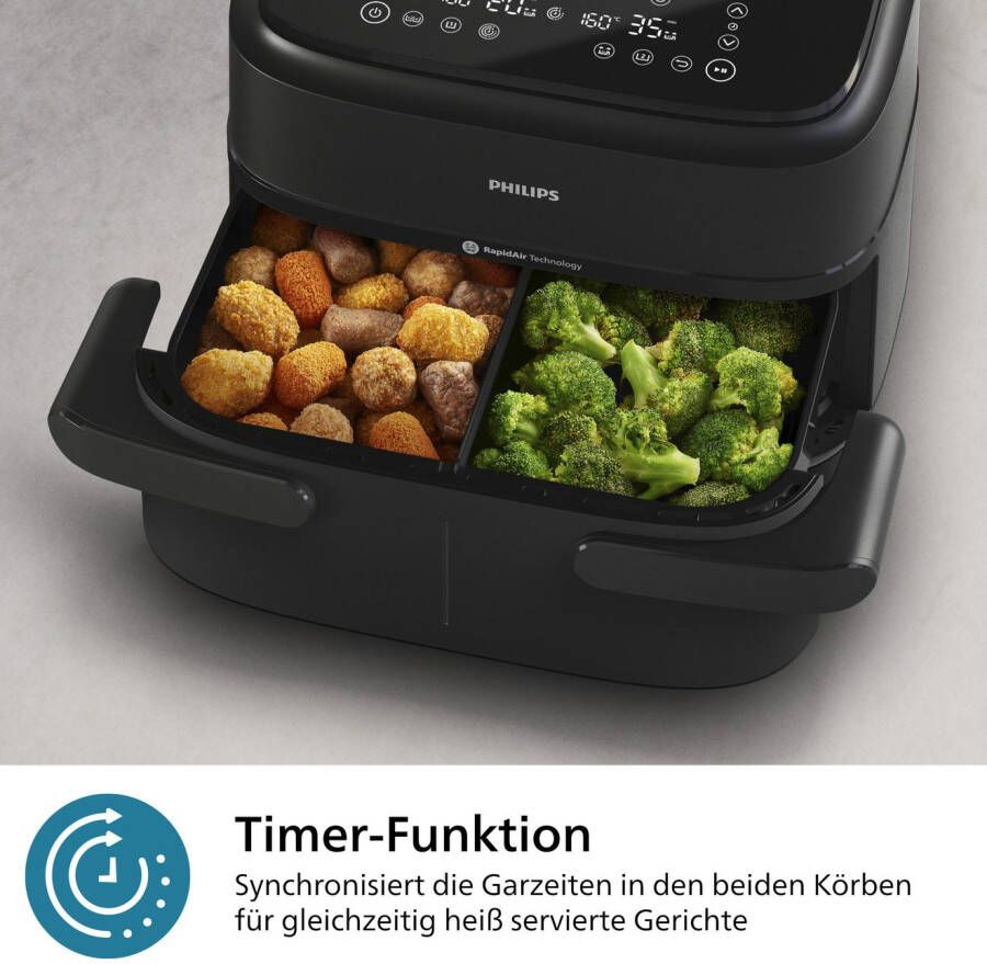Philips Airfryer 1000 Flexible Basket NA150 00 twee manden met 7.1L