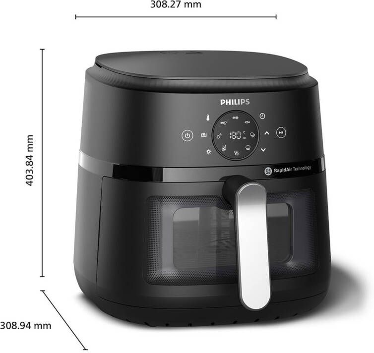 Philips Airfryer 2000 NA231 00 met 6.2L kijkvenster