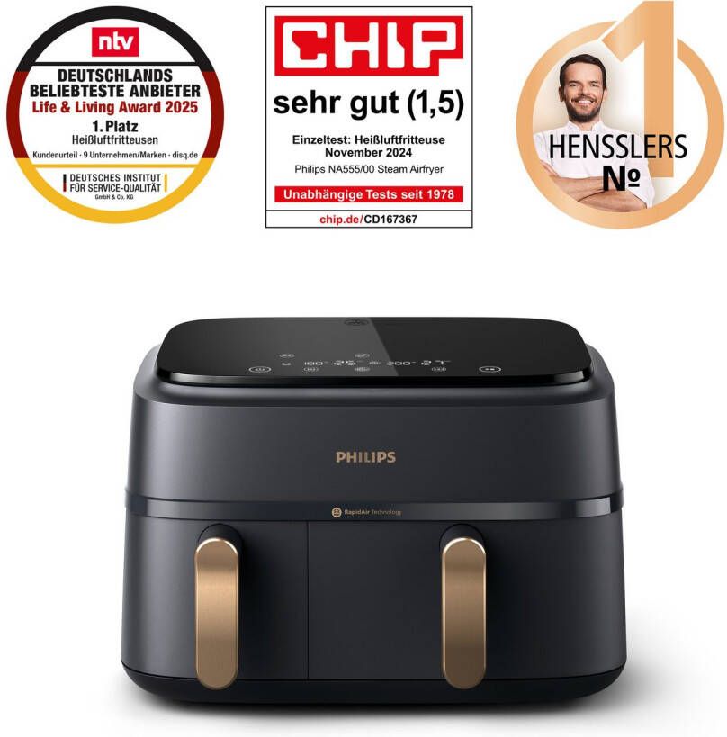 Philips Airfryer 3000 Dual Basket NA352 00 twee manden met 9L (3L+6L)